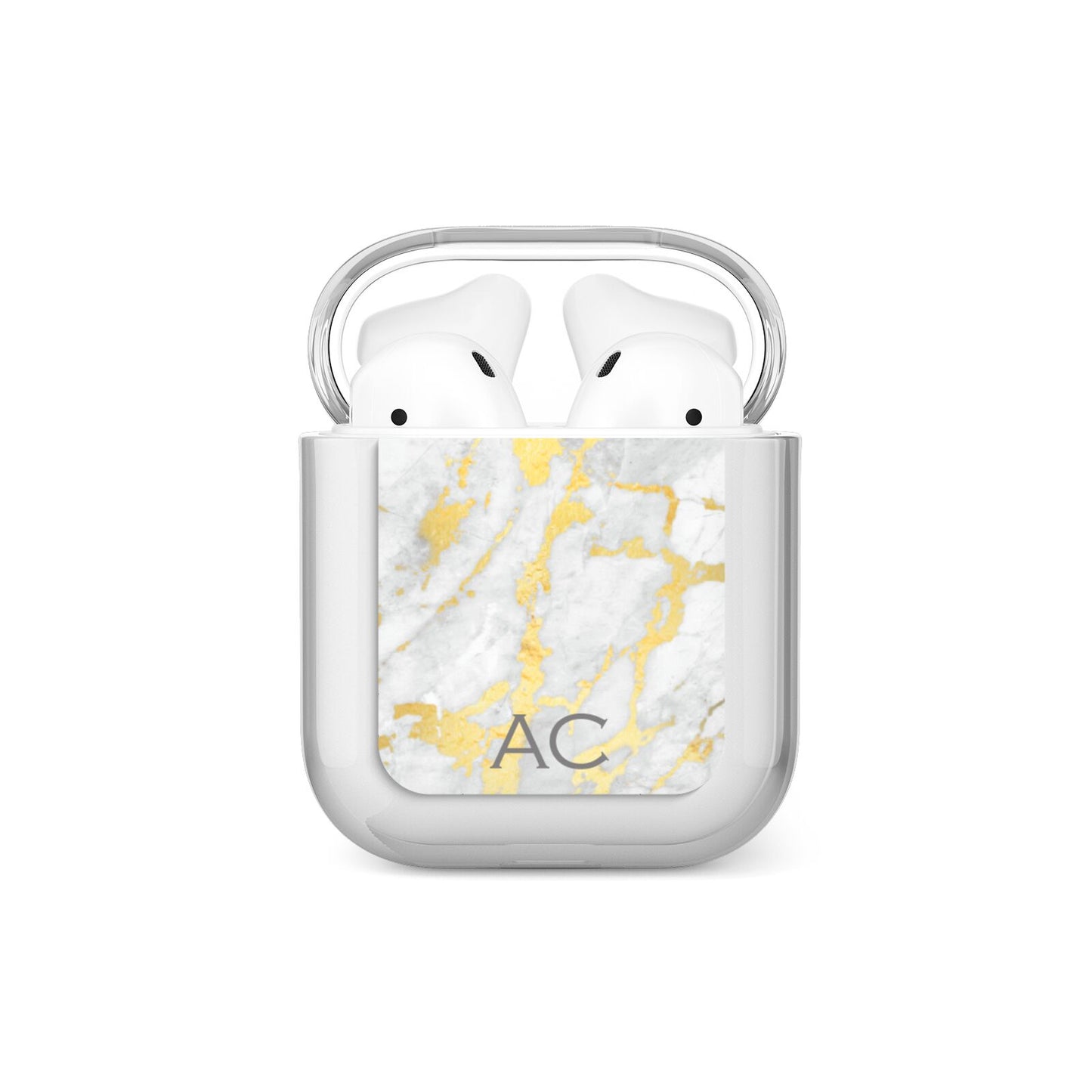 Personalised Gold Marble Initials AirPods Case