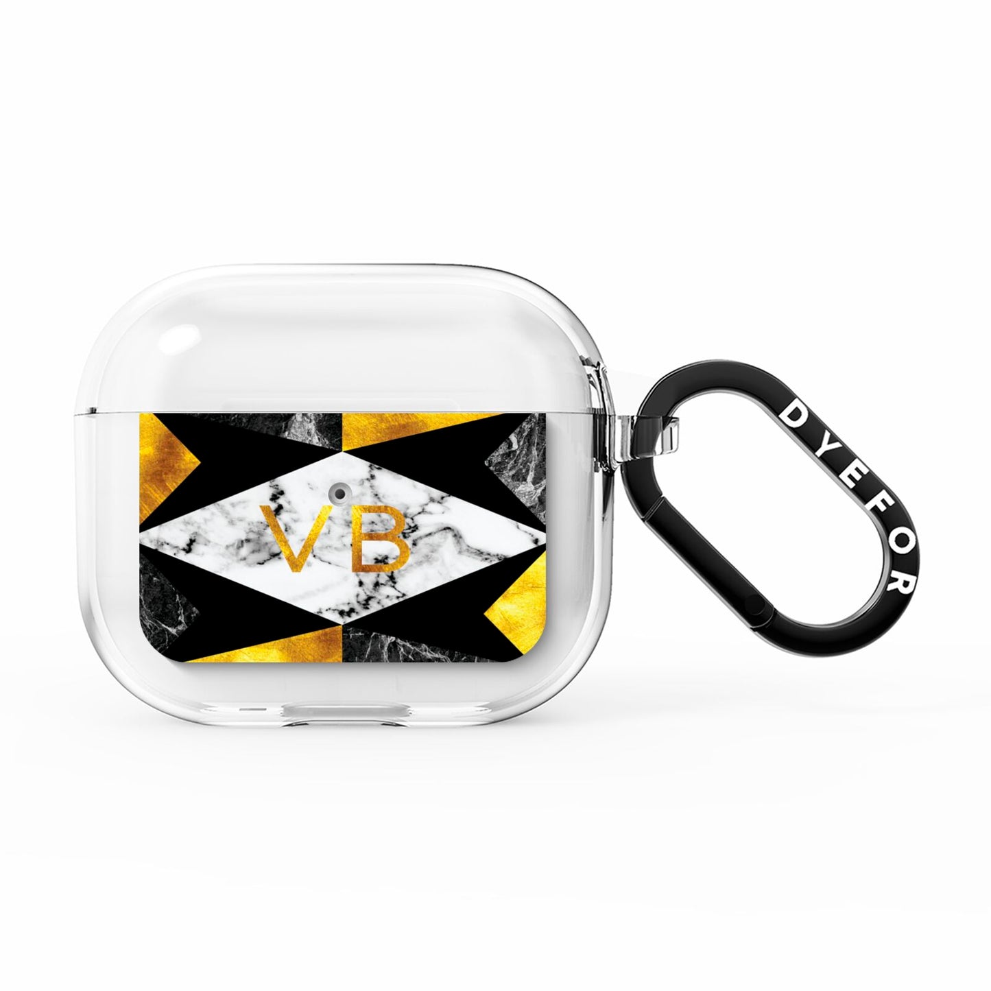 Personalised Gold Marble Initials AirPods Clear Case 3rd Gen