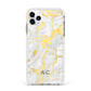 Personalised Gold Marble Initials Apple iPhone 11 Pro Max in Silver with White Impact Case