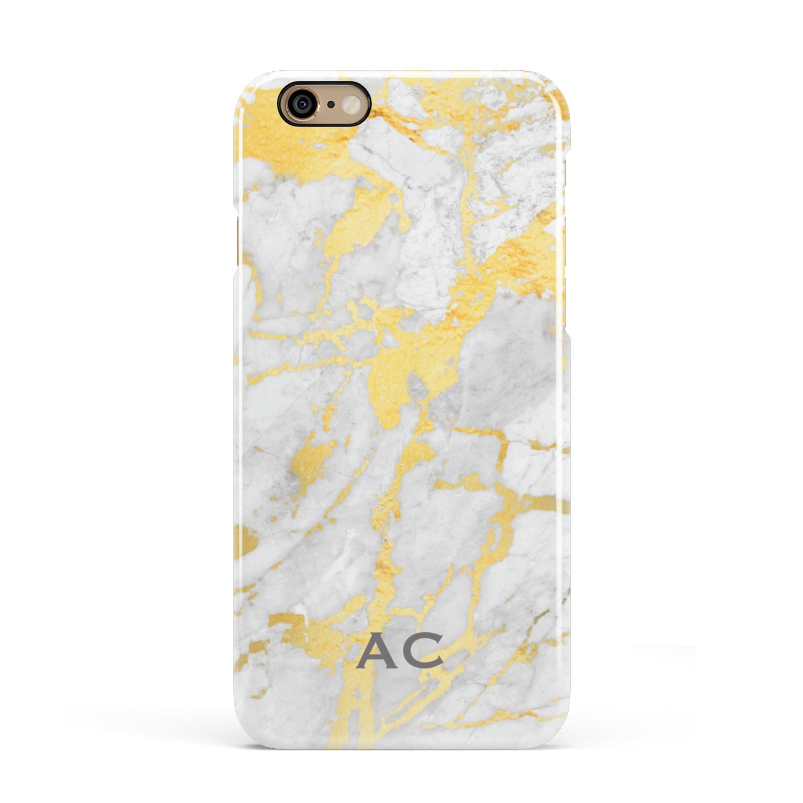 Personalised Gold Marble Initials Apple iPhone 6 3D Snap Case