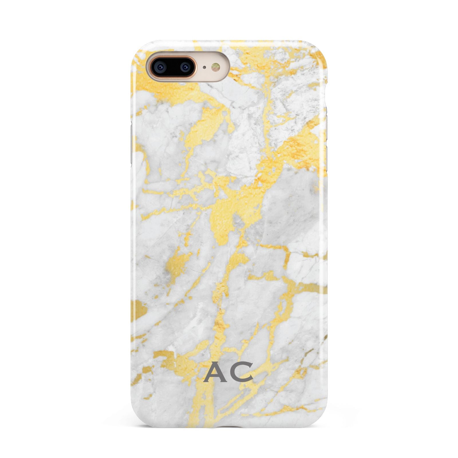 Personalised Gold Marble Initials Apple iPhone 7 8 Plus 3D Tough Case