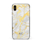 Personalised Gold Marble Initials Apple iPhone Xs Max Impact Case Black Edge on Gold Phone