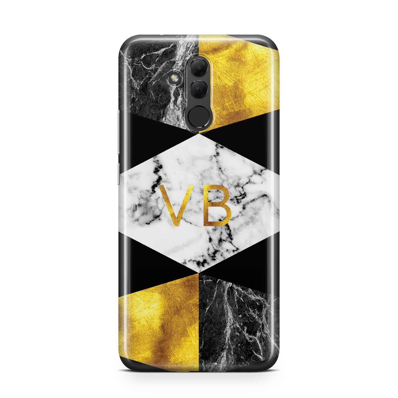Personalised Gold Marble Initials Huawei Mate 20 Lite