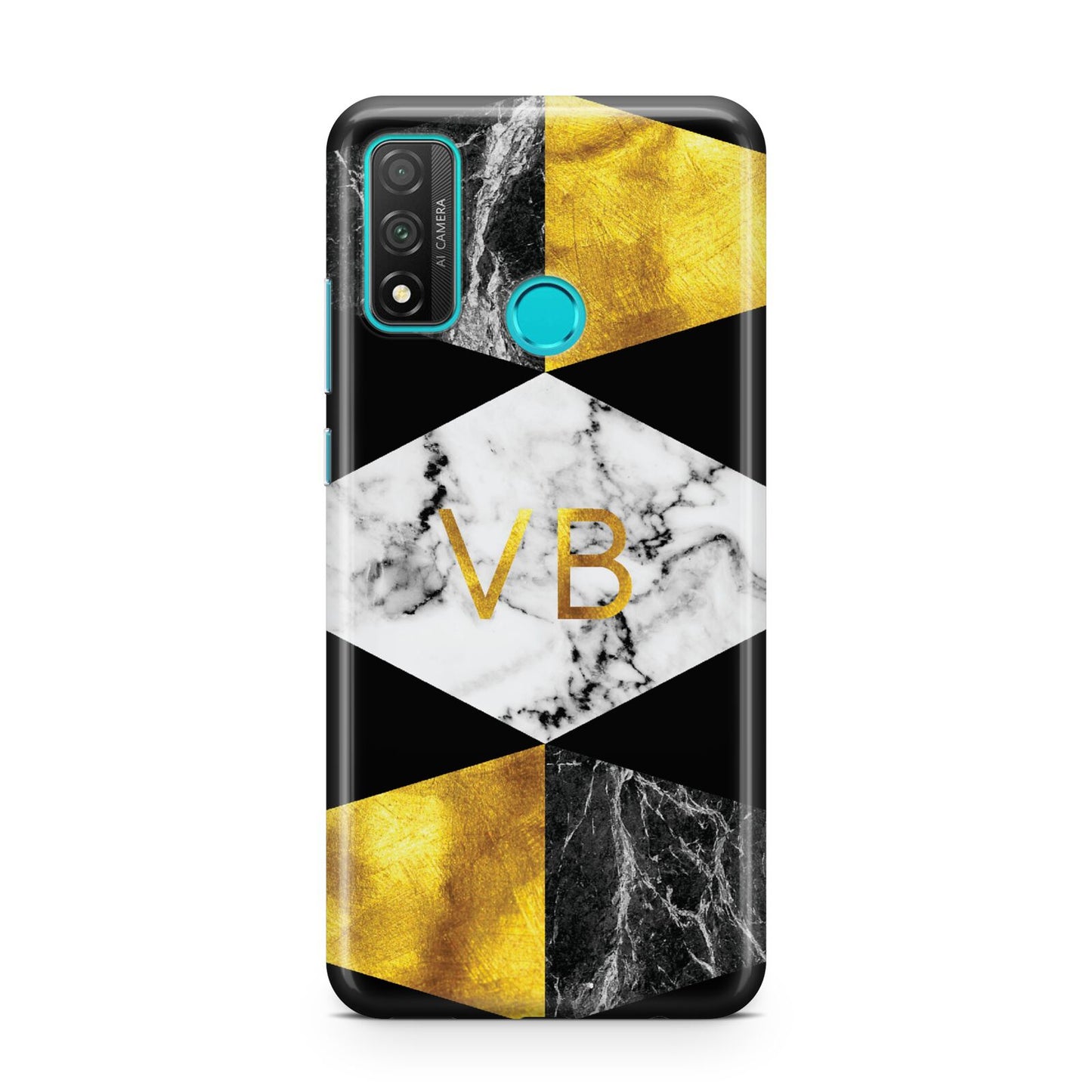 Personalised Gold Marble Initials Huawei P Smart 2020
