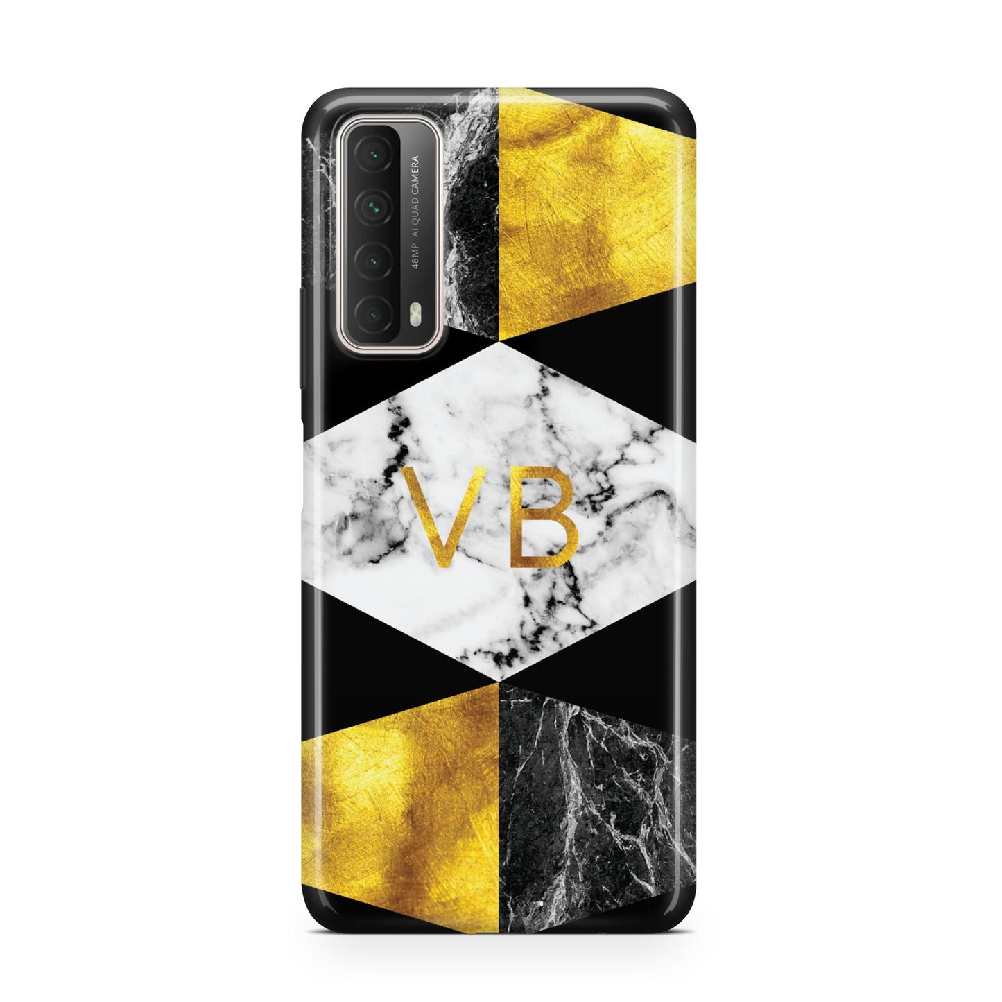 Personalised Gold Marble Initials Huawei P Smart 2021