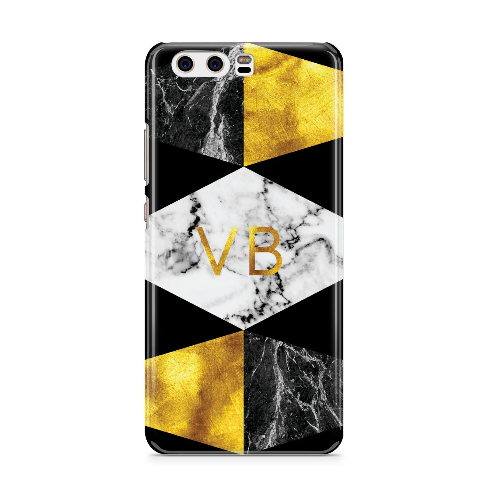 Personalised Gold Marble Initials Huawei P10 Phone Case