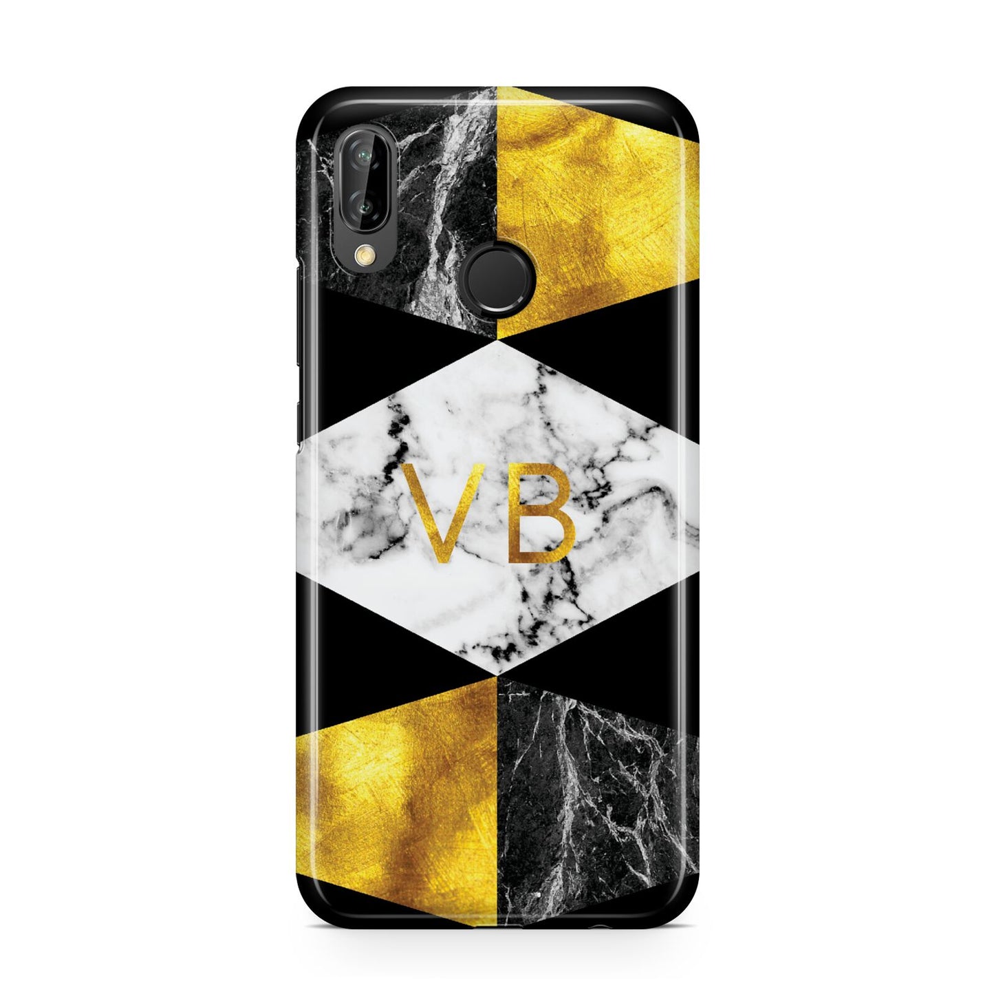 Personalised Gold Marble Initials Huawei P20 Lite Phone Case