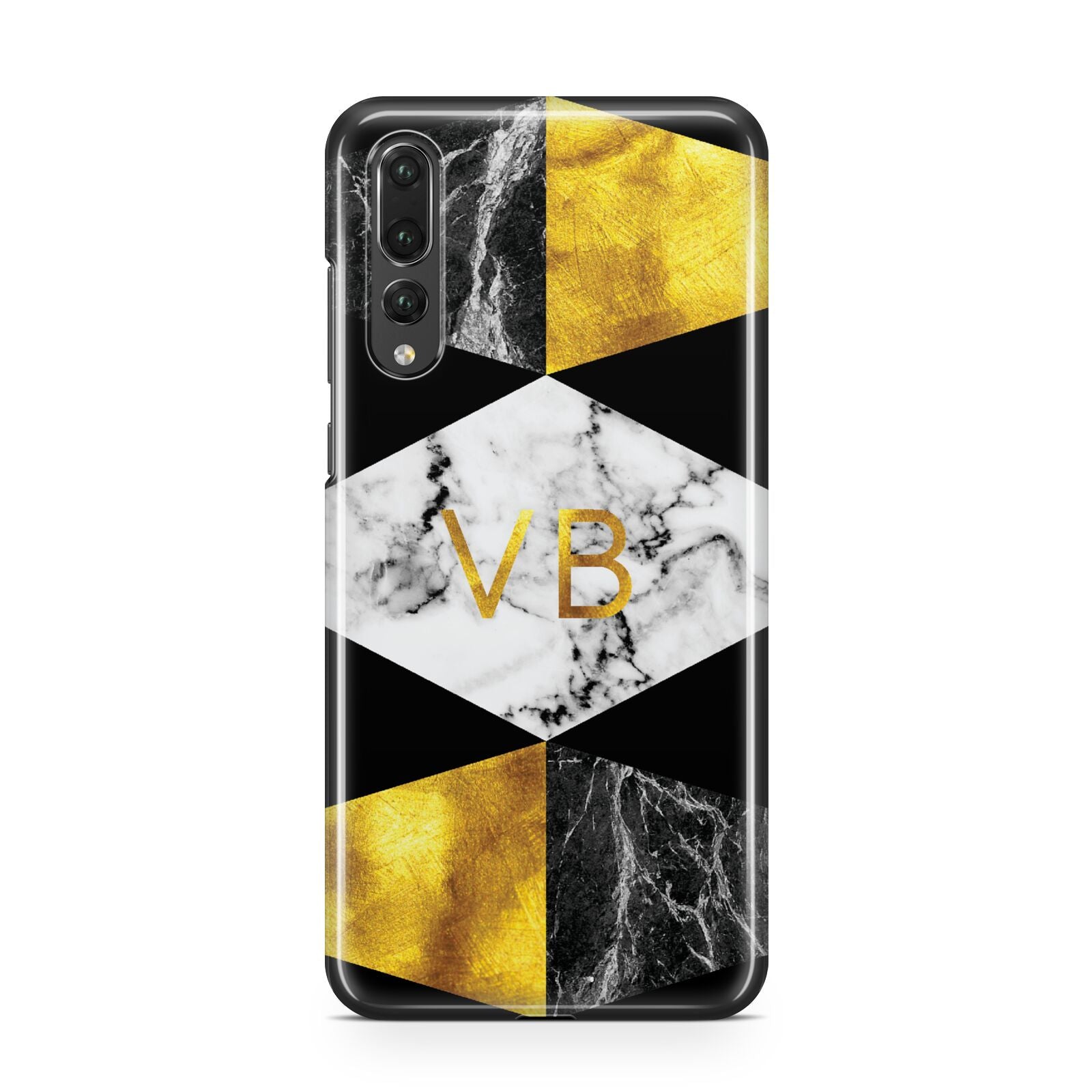 Personalised Gold Marble Initials Huawei P20 Pro Phone Case