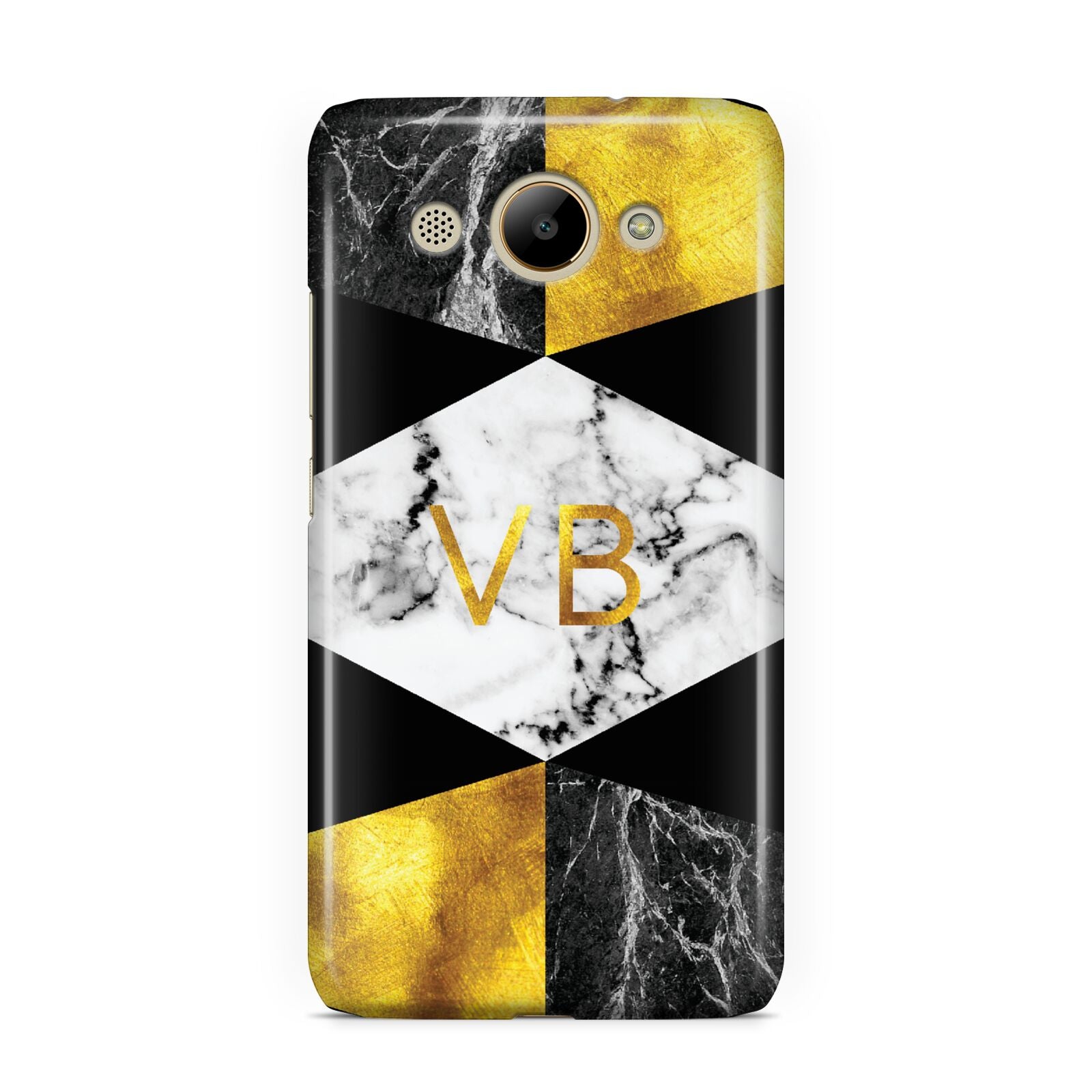 Personalised Gold Marble Initials Huawei Y3 2017