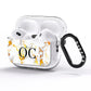 Personalised Gold Marble Initials Monogram AirPods Pro Glitter Case Side Image