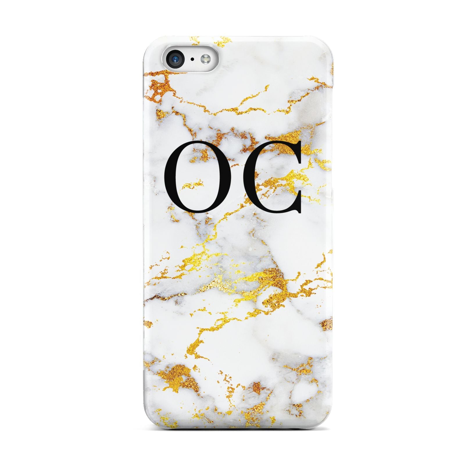 Personalised Gold Marble Initials Monogram Apple iPhone 5c Case