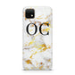Personalised Gold Marble Initials Monogram Huawei Enjoy 20 Phone Case