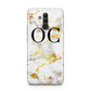 Personalised Gold Marble Initials Monogram Huawei Mate 20 Lite