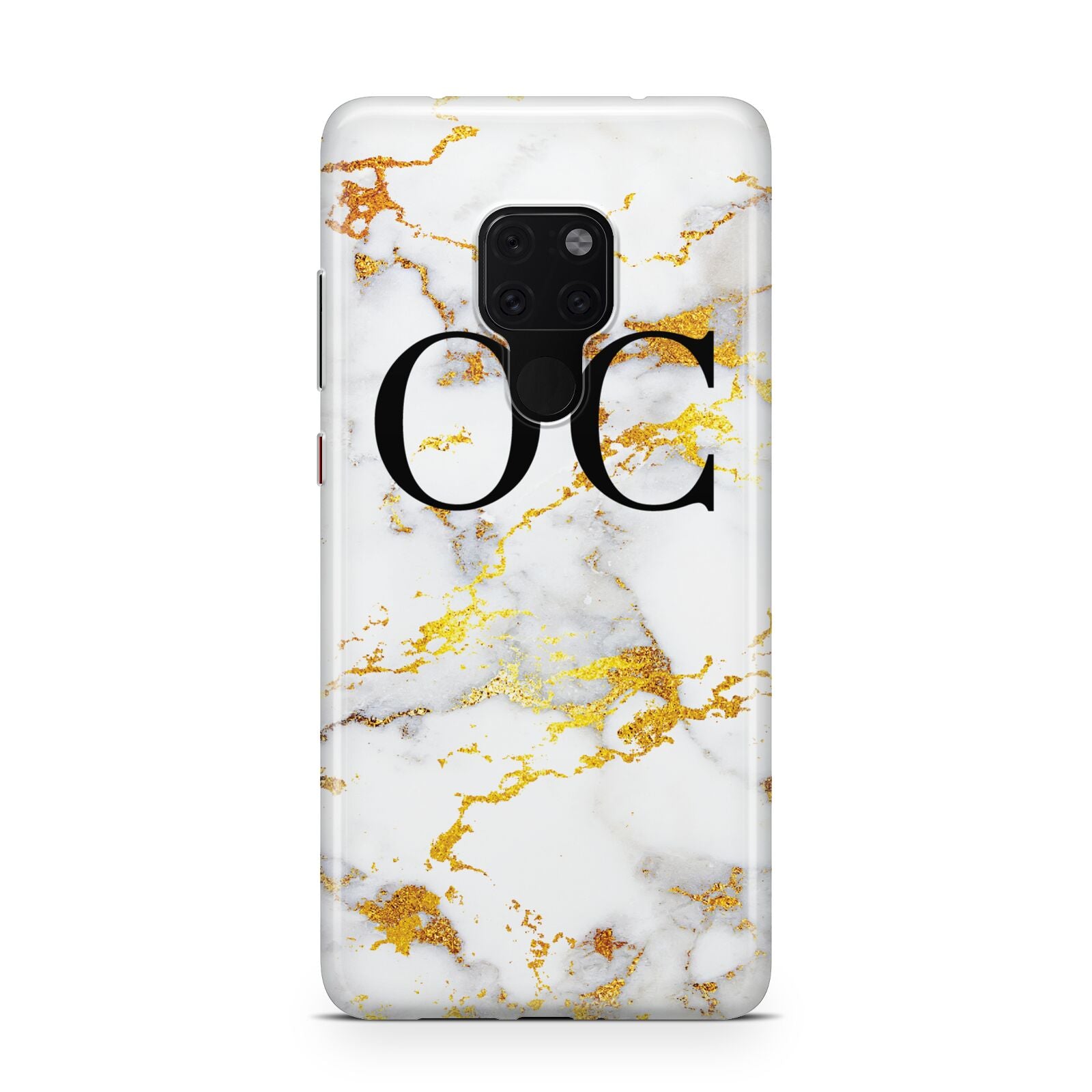 Personalised Gold Marble Initials Monogram Huawei Mate 20 Phone Case