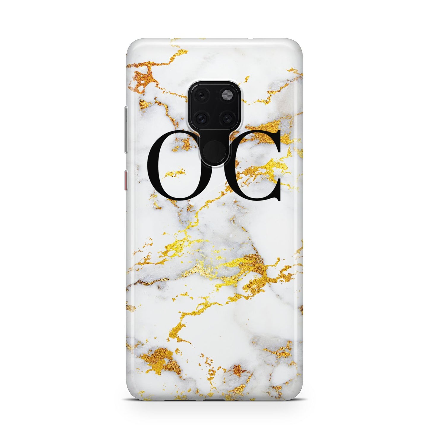 Personalised Gold Marble Initials Monogram Huawei Mate 20 Phone Case