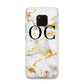 Personalised Gold Marble Initials Monogram Huawei Mate 20 Pro Phone Case