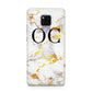 Personalised Gold Marble Initials Monogram Huawei Mate 20X Phone Case