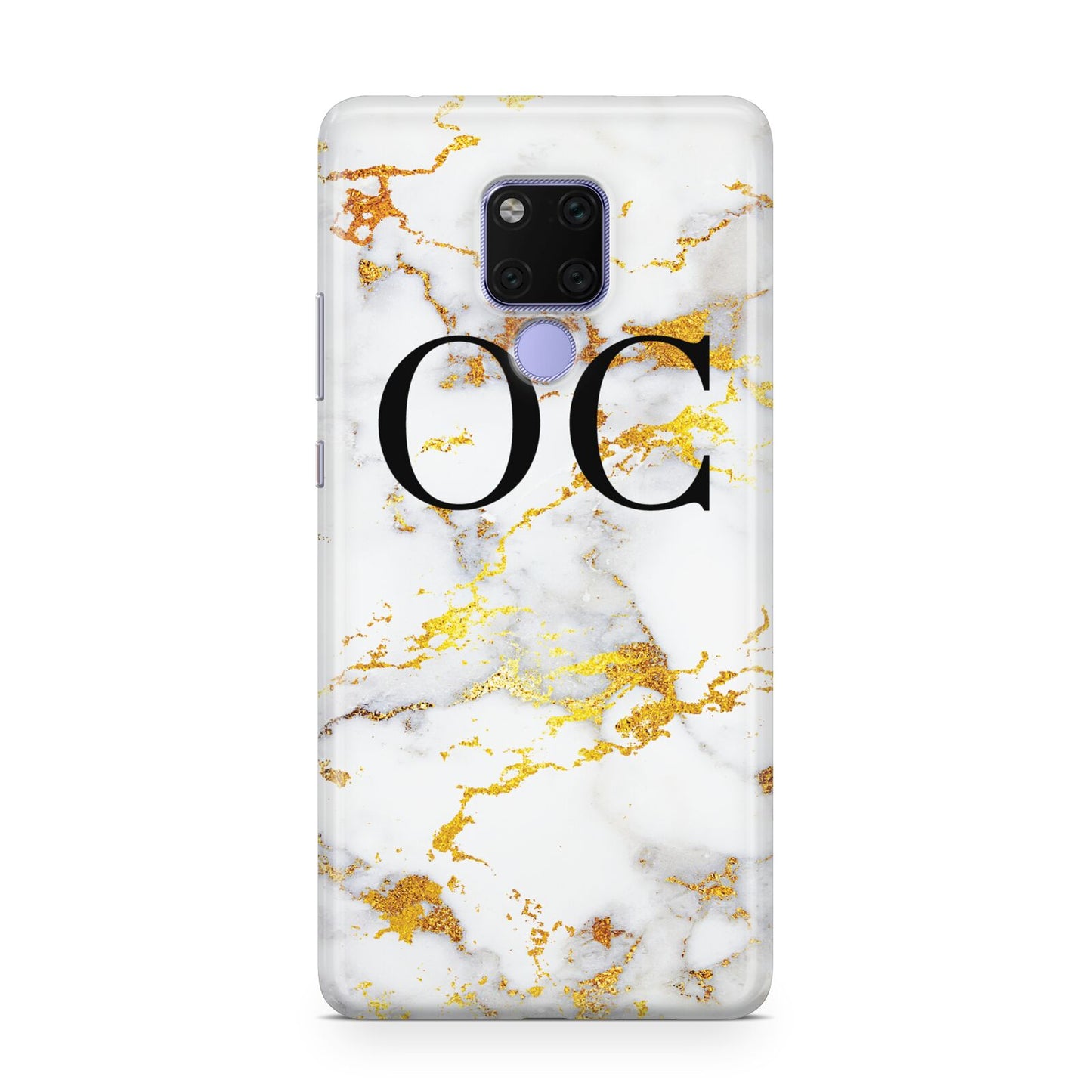 Personalised Gold Marble Initials Monogram Huawei Mate 20X Phone Case