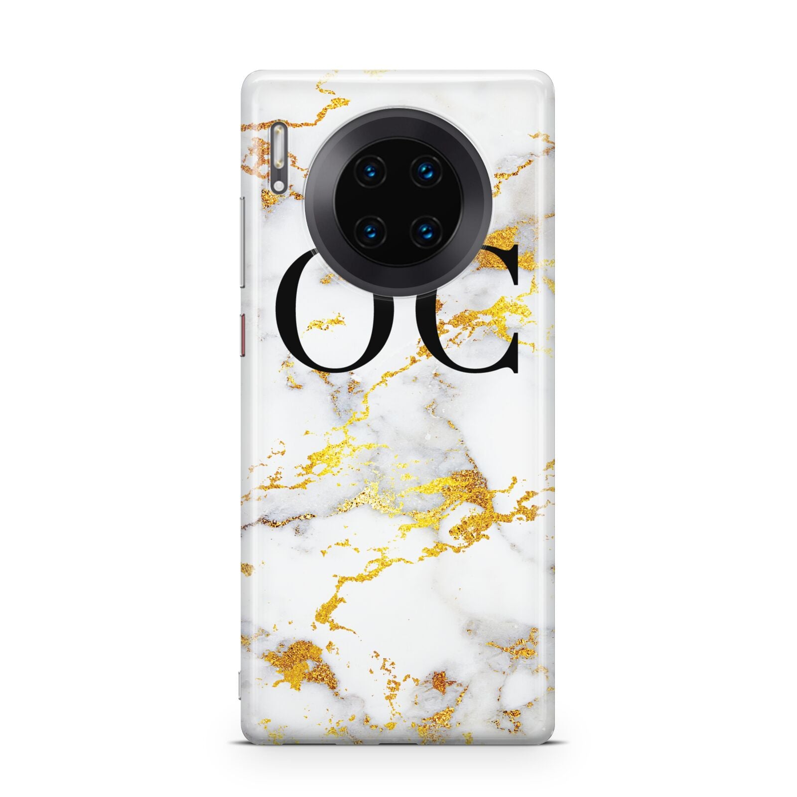 Personalised Gold Marble Initials Monogram Huawei Mate 30 Pro Phone Case