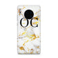 Personalised Gold Marble Initials Monogram Huawei Mate 30
