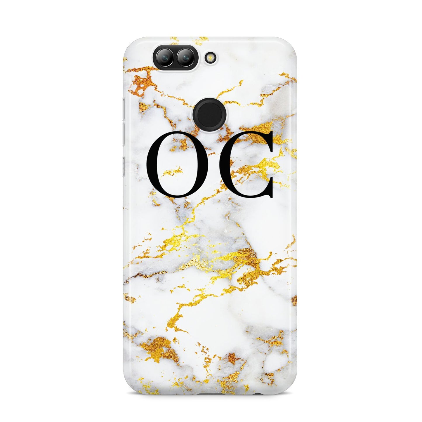 Personalised Gold Marble Initials Monogram Huawei Nova 2s Phone Case