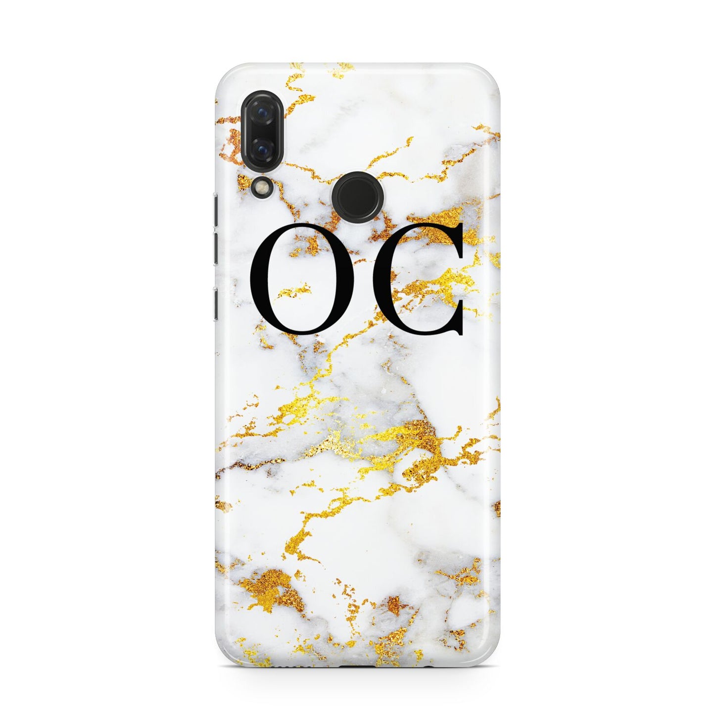Personalised Gold Marble Initials Monogram Huawei Nova 3 Phone Case