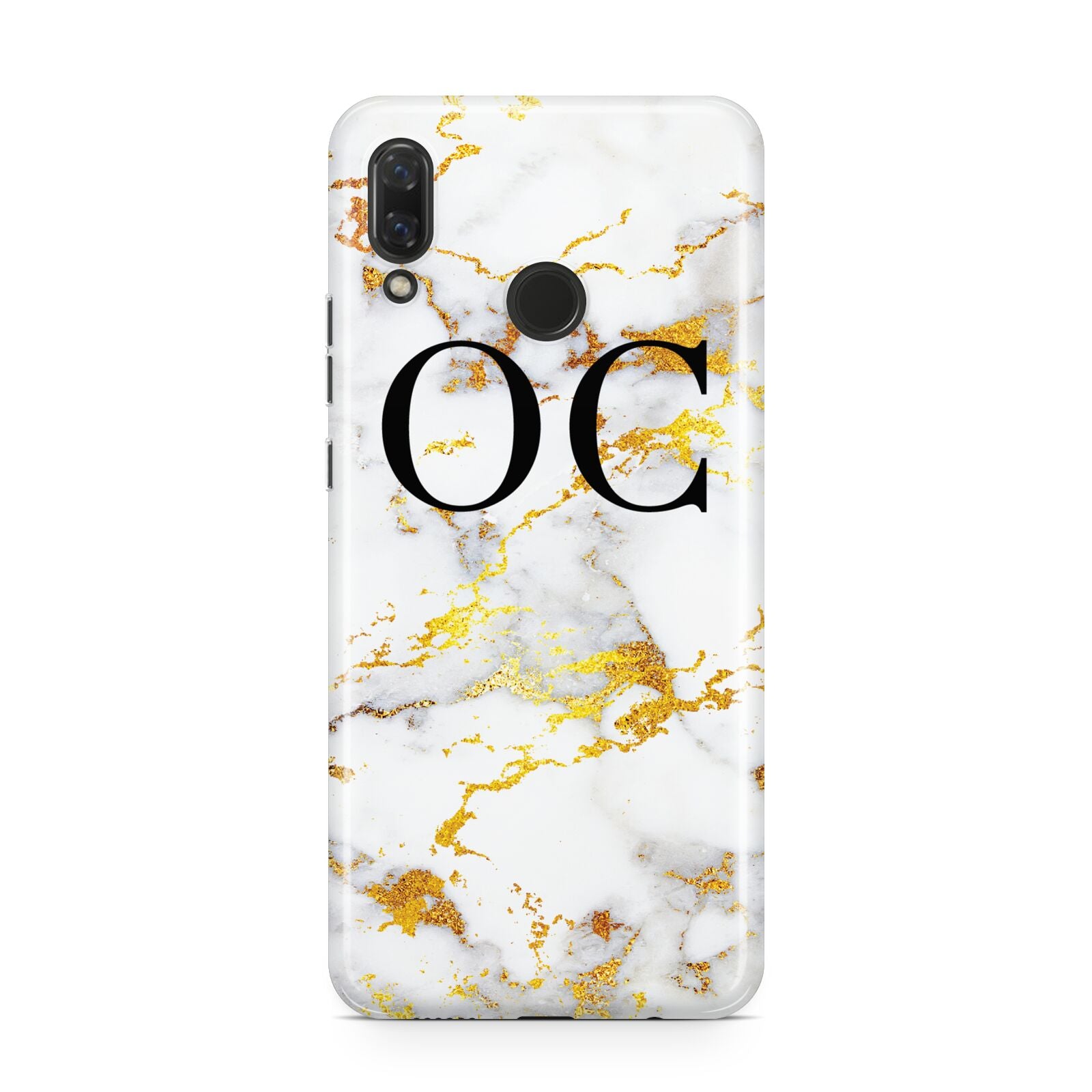 Personalised Gold Marble Initials Monogram Huawei Nova 3 Phone Case