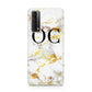 Personalised Gold Marble Initials Monogram Huawei P Smart 2021