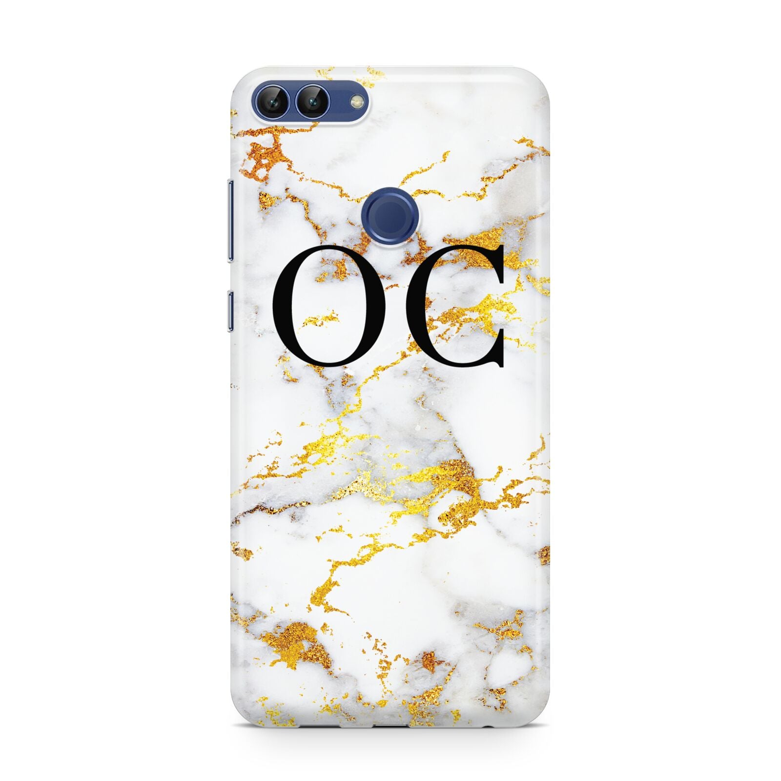 Personalised Gold Marble Initials Monogram Huawei P Smart Case