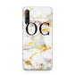 Personalised Gold Marble Initials Monogram Huawei P Smart Pro 2019