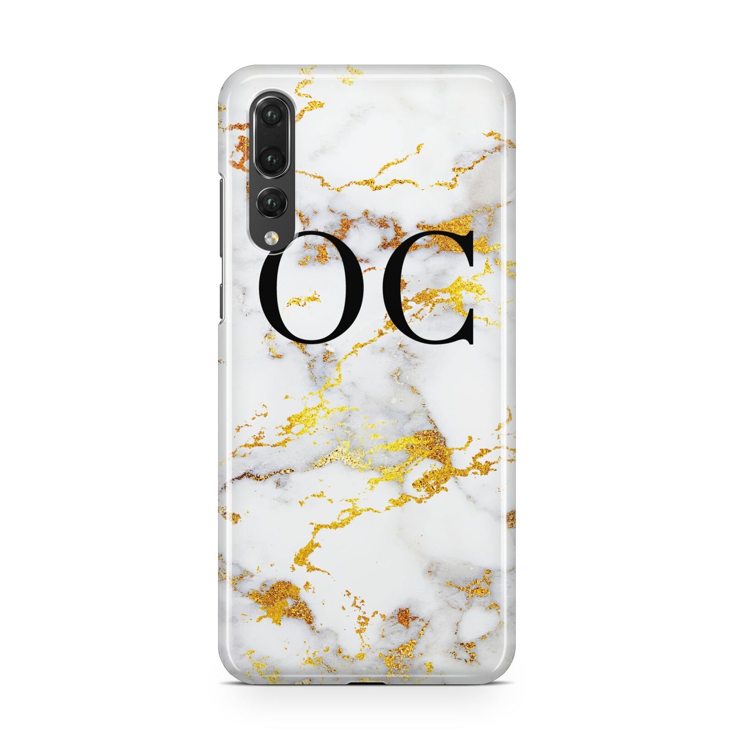 Personalised Gold Marble Initials Monogram Huawei P20 Pro Phone Case