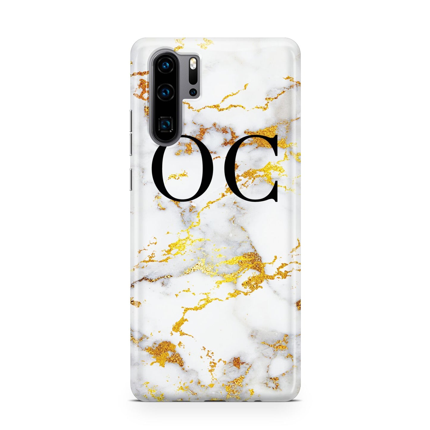 Personalised Gold Marble Initials Monogram Huawei P30 Pro Phone Case