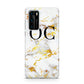 Personalised Gold Marble Initials Monogram Huawei P40 Phone Case