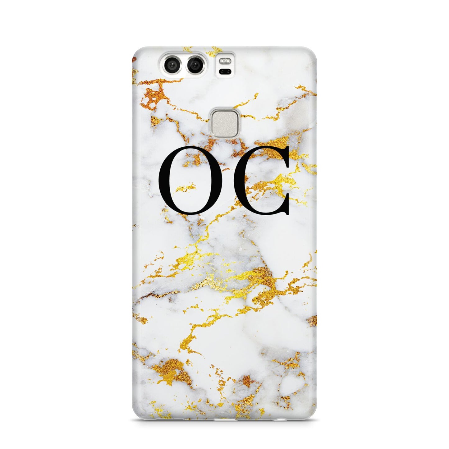 Personalised Gold Marble Initials Monogram Huawei P9 Case