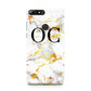 Personalised Gold Marble Initials Monogram Huawei Y7 2018