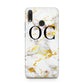 Personalised Gold Marble Initials Monogram Huawei Y9 2019