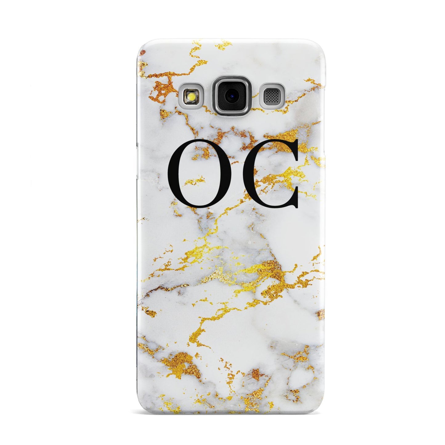 Personalised Gold Marble Initials Monogram Samsung Galaxy A3 Case
