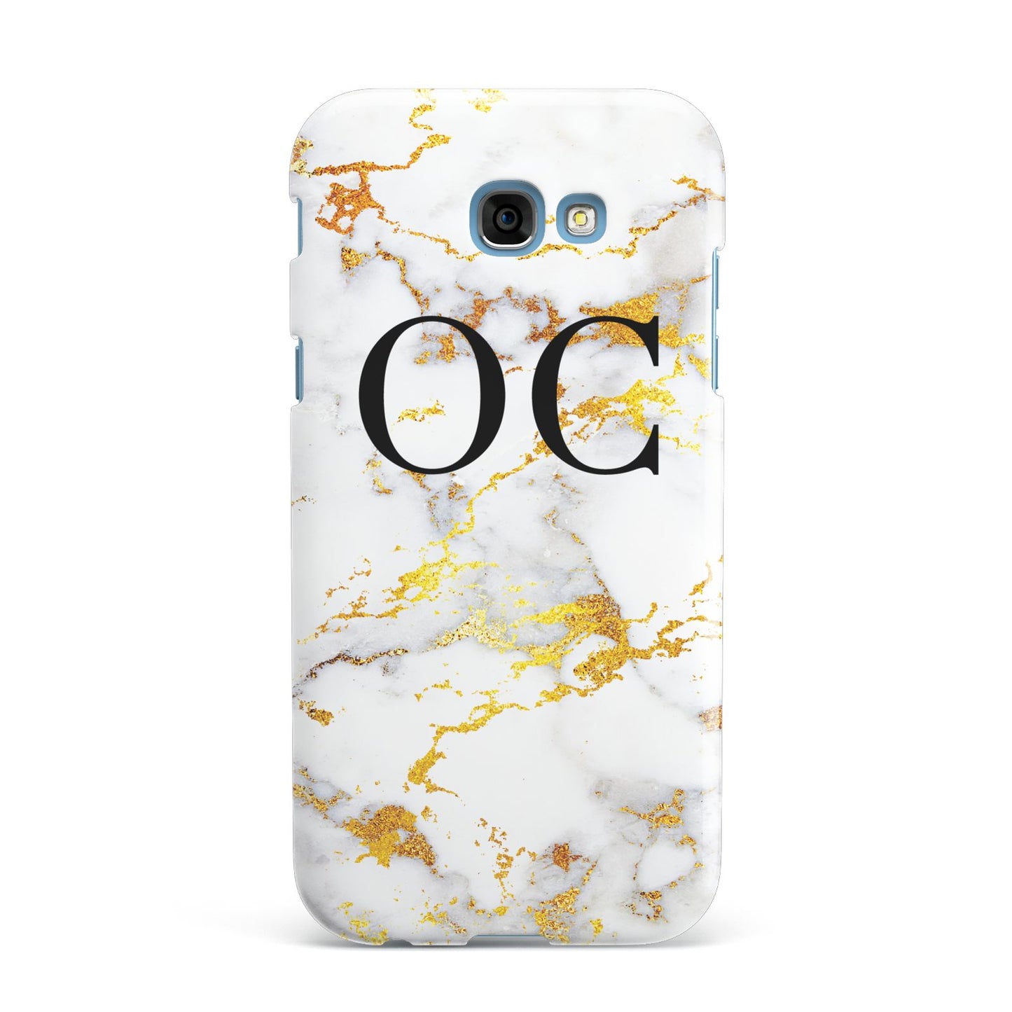 Personalised Gold Marble Initials Monogram Samsung Galaxy A7 2017 Case