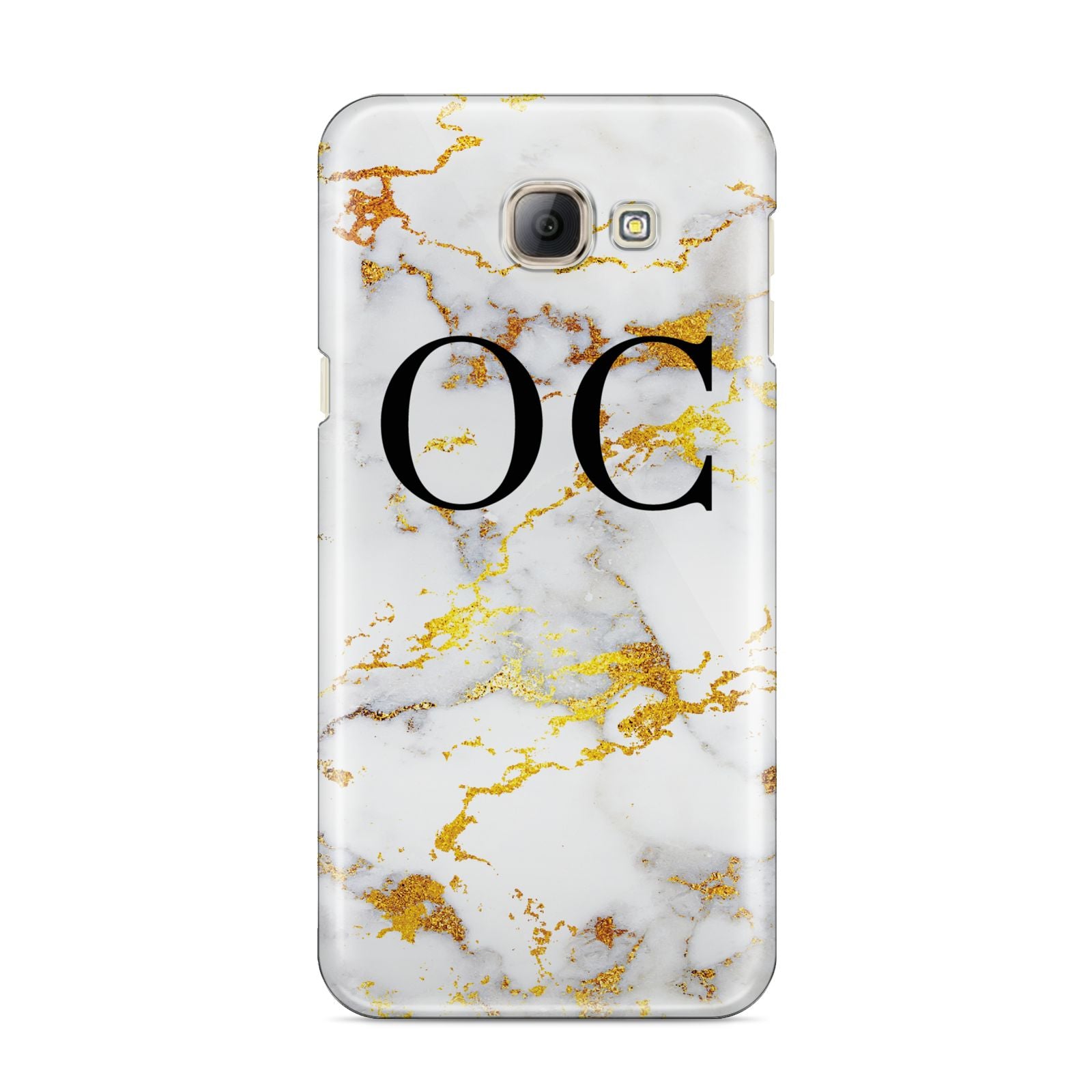 Personalised Gold Marble Initials Monogram Samsung Galaxy A8 2016 Case