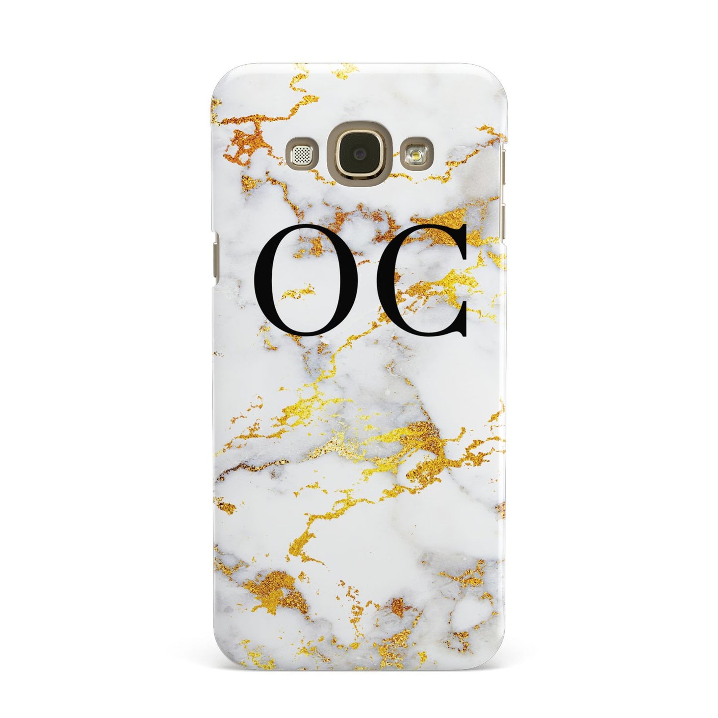 Personalised Gold Marble Initials Monogram Samsung Galaxy A8 Case