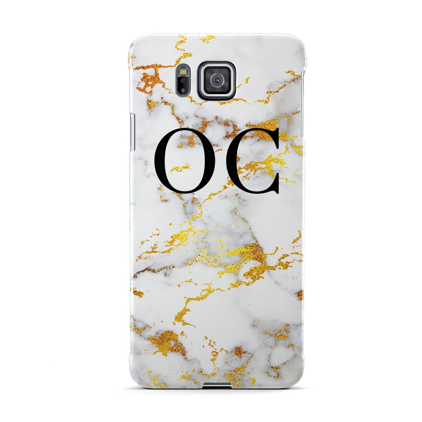 Personalised Gold Marble Initials Monogram Samsung Galaxy Alpha Case