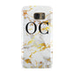Personalised Gold Marble Initials Monogram Samsung Galaxy Case