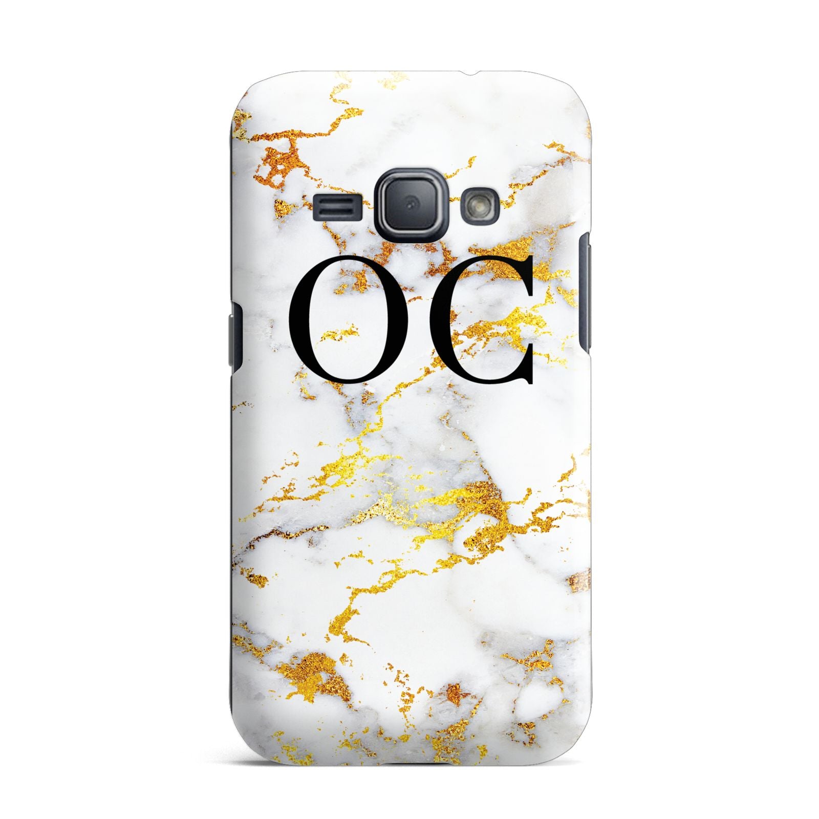 Personalised Gold Marble Initials Monogram Samsung Galaxy J1 2016 Case