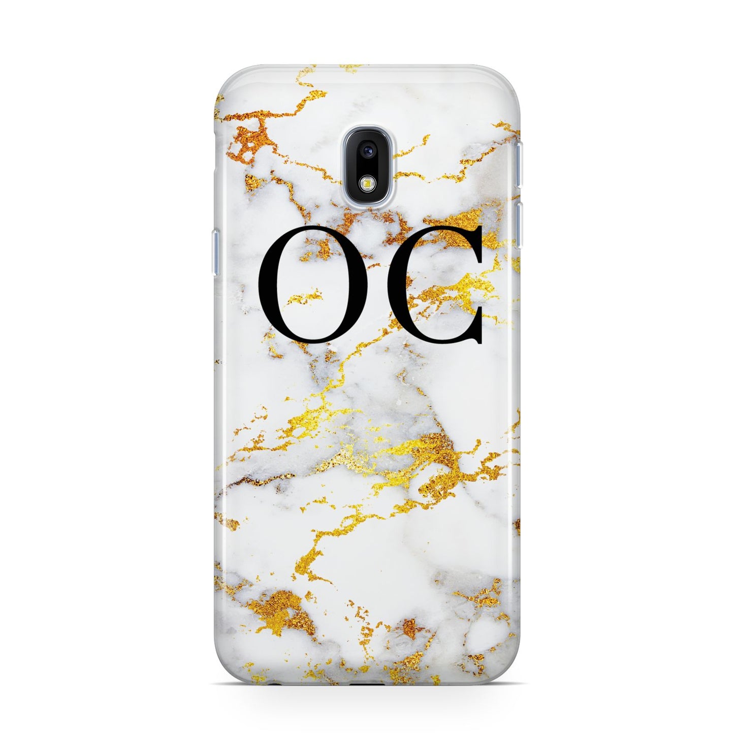 Personalised Gold Marble Initials Monogram Samsung Galaxy J3 2017 Case