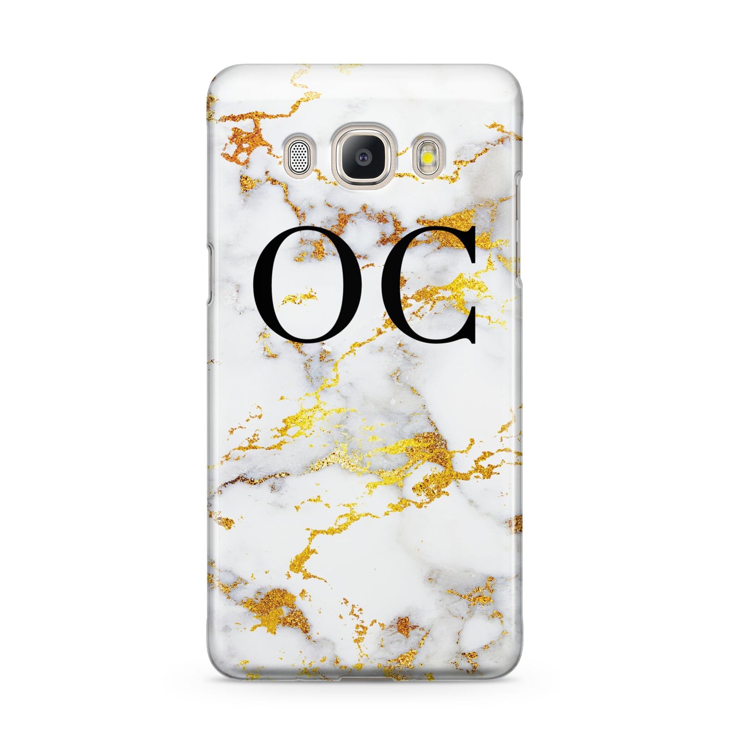 Personalised Gold Marble Initials Monogram Samsung Galaxy J5 2016 Case