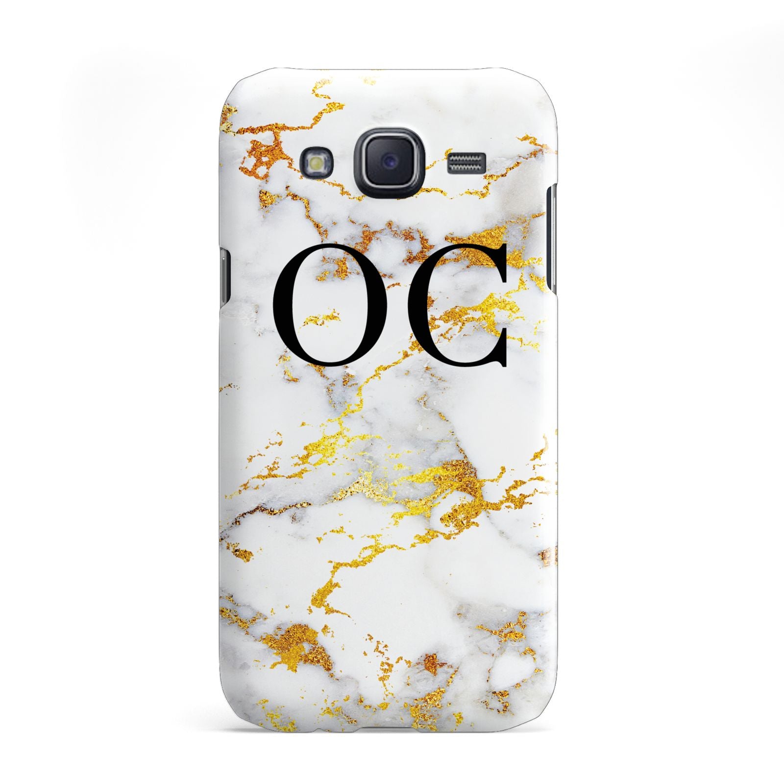 Personalised Gold Marble Initials Monogram Samsung Galaxy J5 Case
