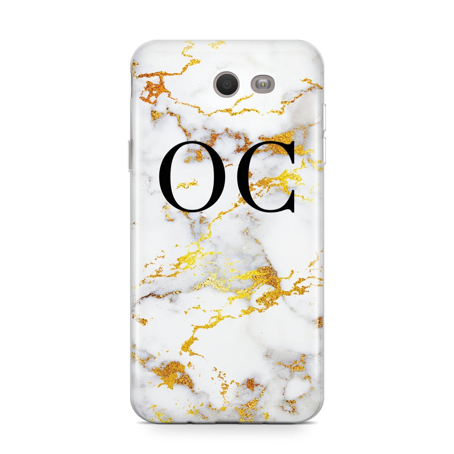 Personalised Gold Marble Initials Monogram Samsung Galaxy J7 2017 Case
