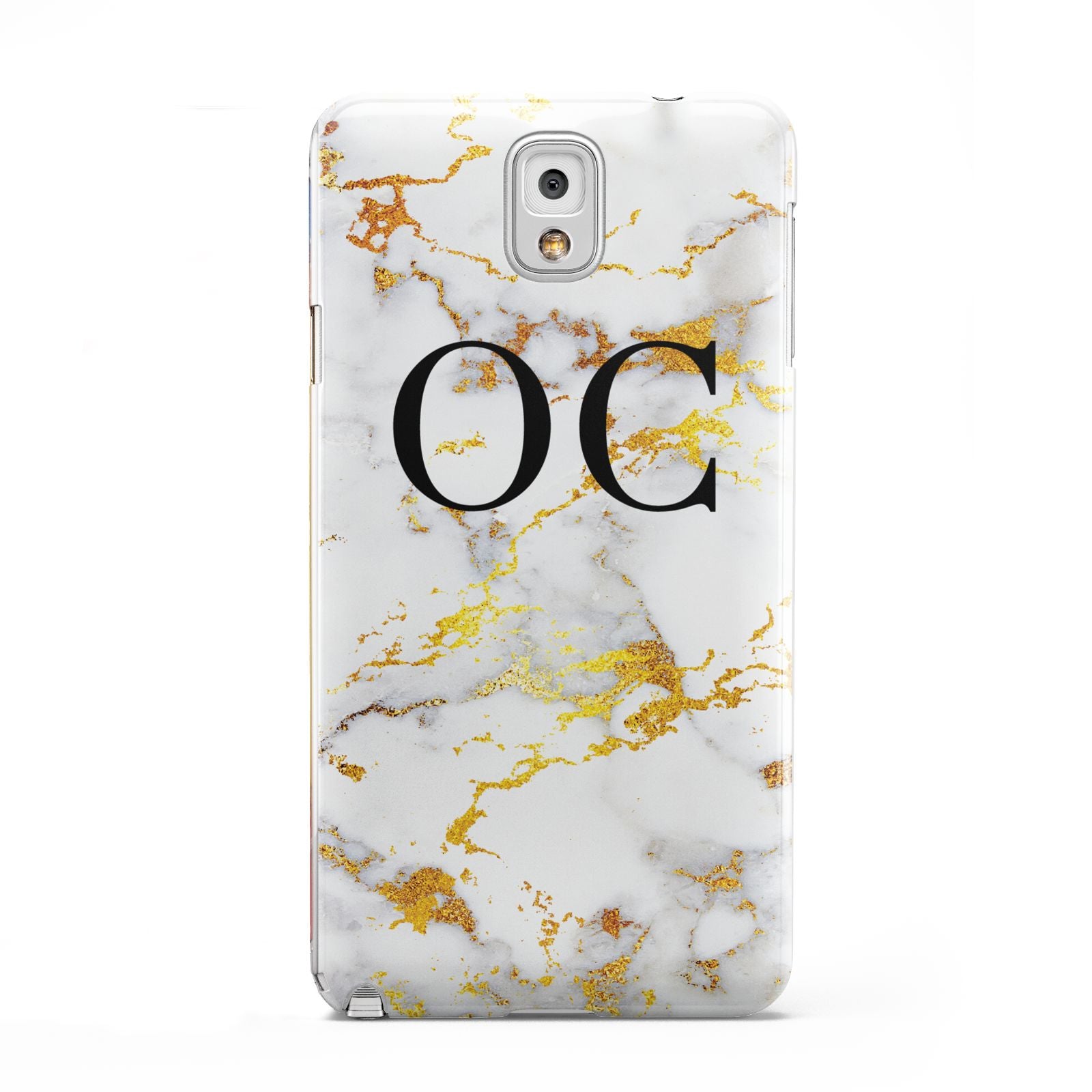 Personalised Gold Marble Initials Monogram Samsung Galaxy Note 3 Case