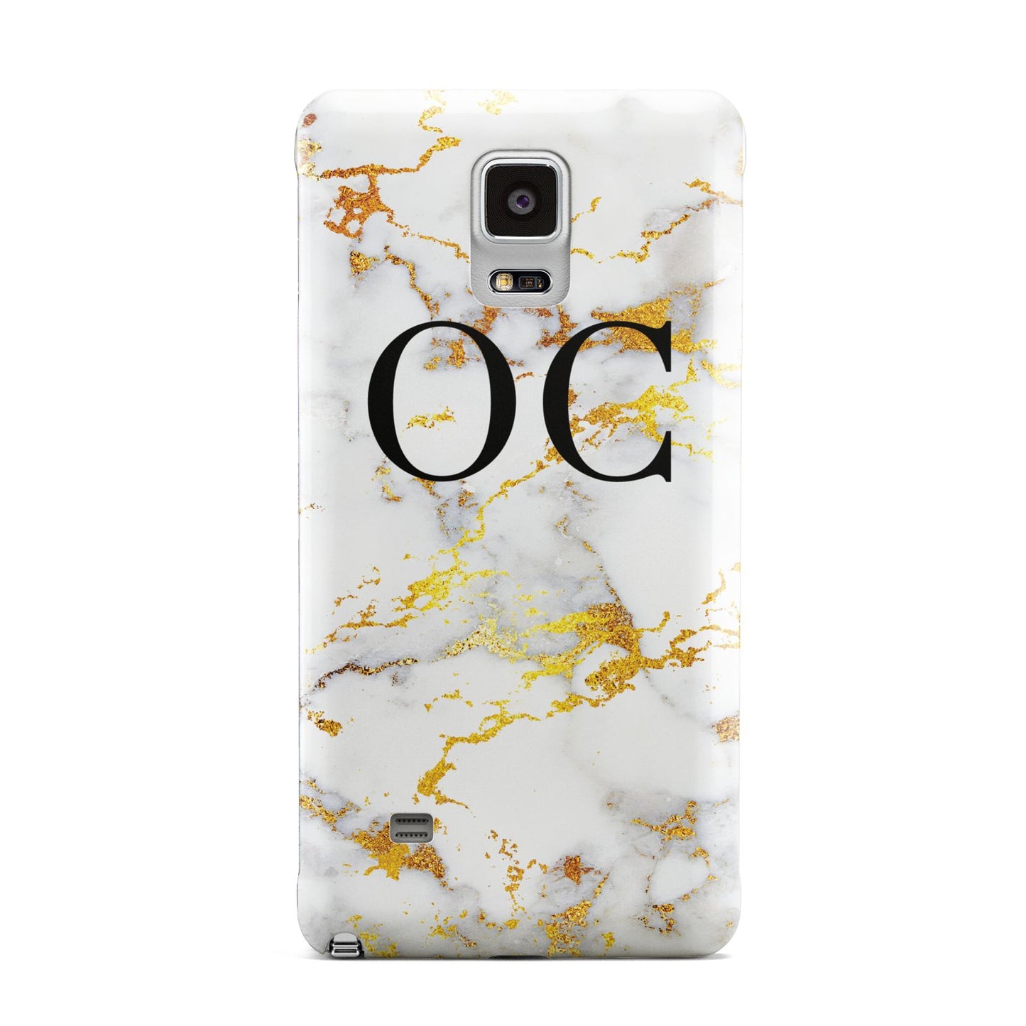 Personalised Gold Marble Initials Monogram Samsung Galaxy Note 4 Case
