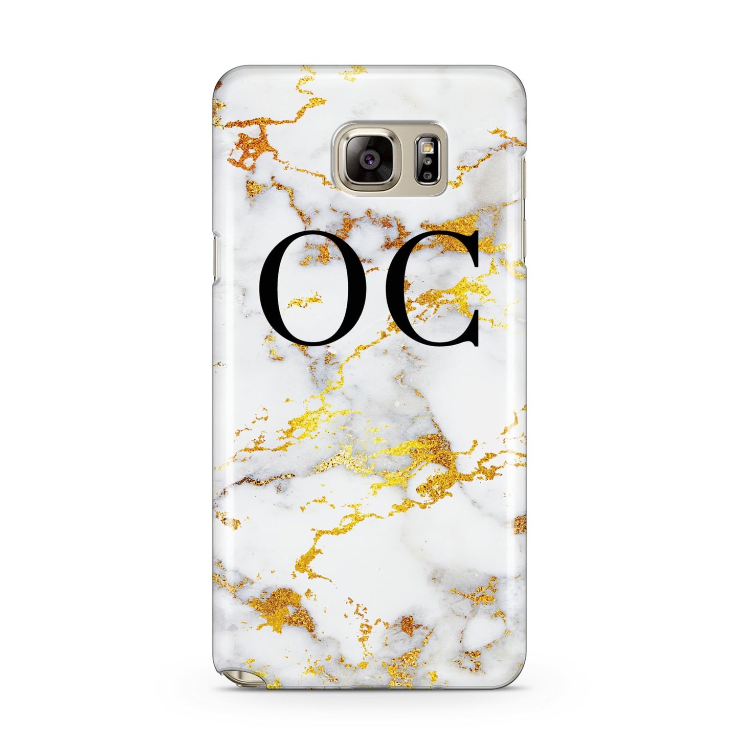 Personalised Gold Marble Initials Monogram Samsung Galaxy Note 5 Case